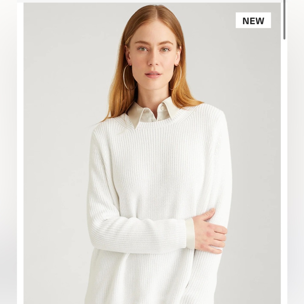 525 America Shaker Stitch White Sweater size small